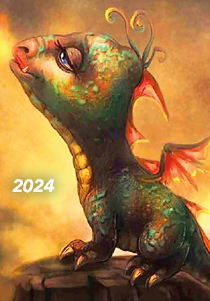 Карманный календарик с Драконом на 2024 г